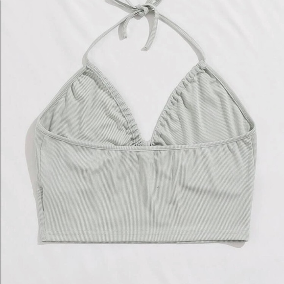 Shein Sage Green Halter Top - Picture 2 of 4
